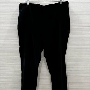 Ralph Lauren Black Velvet Pants Side Zip Stretch Size 16